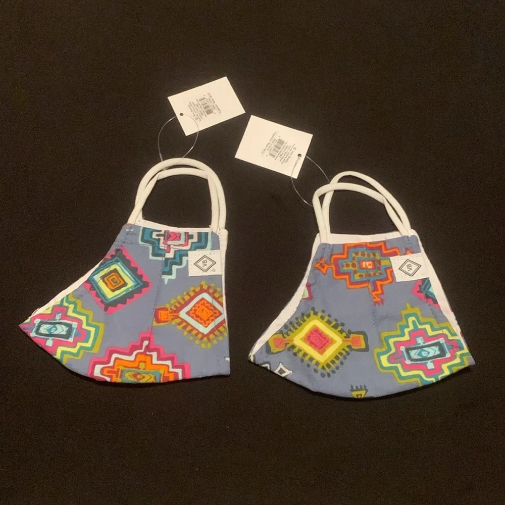 NWT Vera Bradley Cotton Face Mask Lot of 2 Painted Medallions